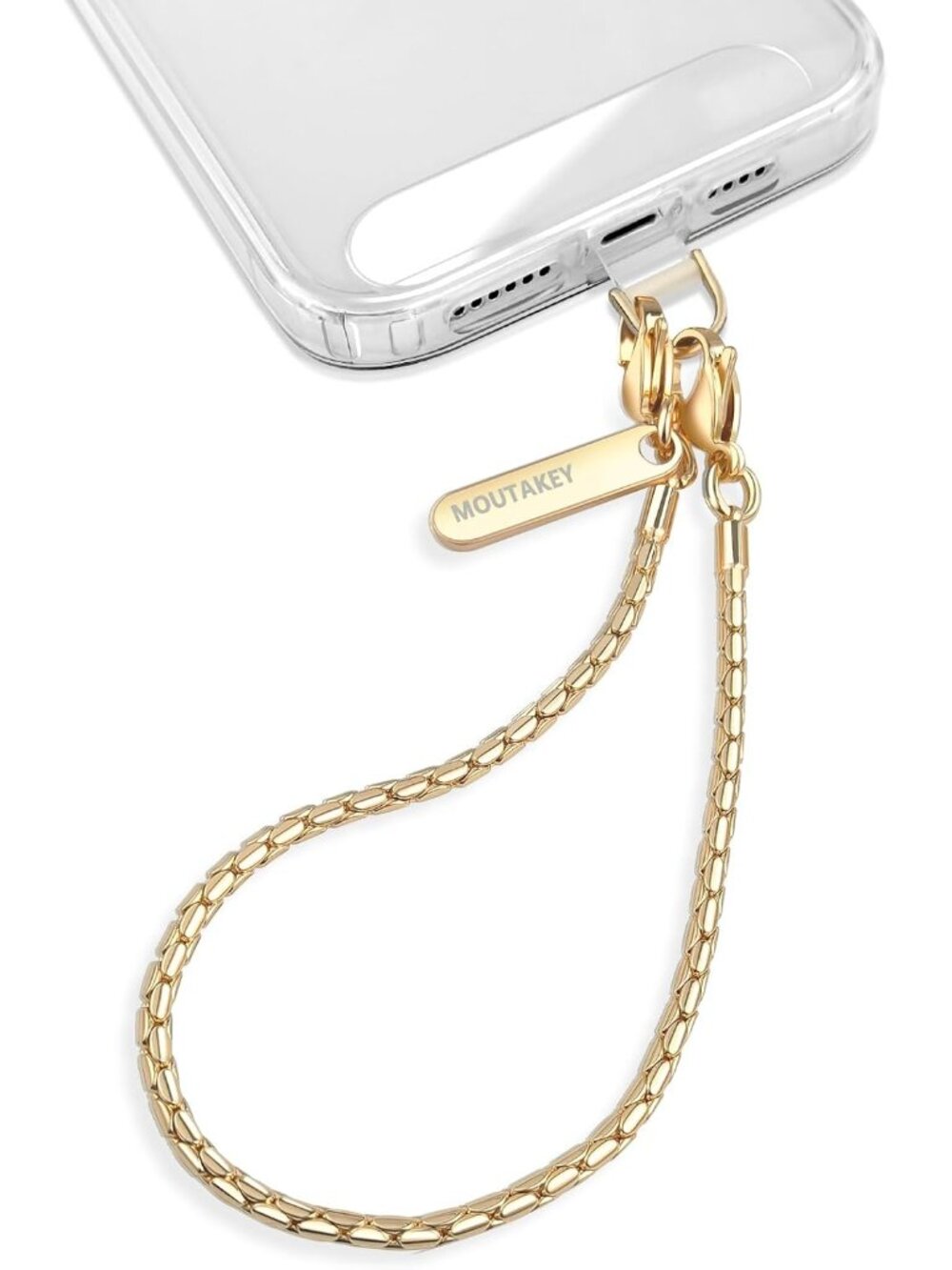 Phone Wrist Strap Metal Phone Chain Wristlet Detachable Cellphone Lanyard with 2
